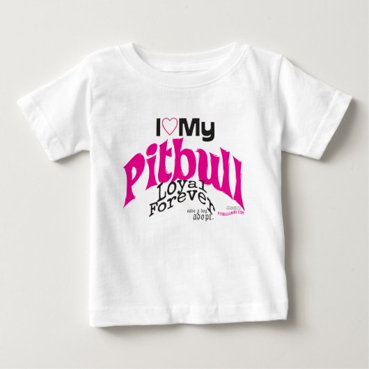 T-SHIRT POUR BÉBÉ AMOUR DE PITBULL - FORVER LOYAL (Devant)
