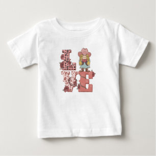 T-shirt Pour Bébé Amour de style country vintage avec une cowgirl bl