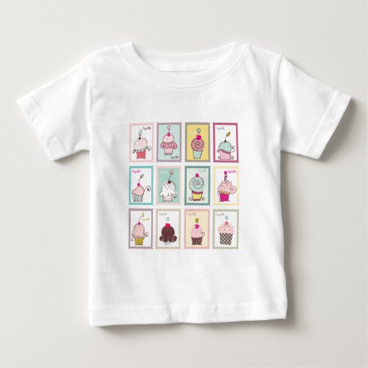 T-shirt Pour Bébé Amour doux de casse-croûte de desserts de collage (Devant)