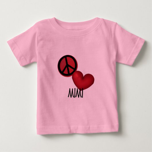 T-shirt Pour Bébé Amour Mimi de paix (Devant)