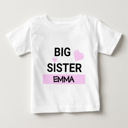 T-shirt Pour Bébé Amour personnalisé Big Sister (Devant)