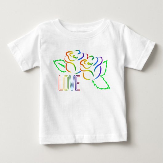 T-shirt Pour Bébé Amour Rose arc-en-ciel (Devant)