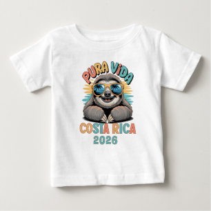 T-shirt Pour Bébé Amoureux des paresseux Pura Vida Costa Rica Détend