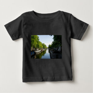 T-shirt Pour Bébé Amsterdam Pays-Bas Canal & Bateaux-Maisons Scéniqu