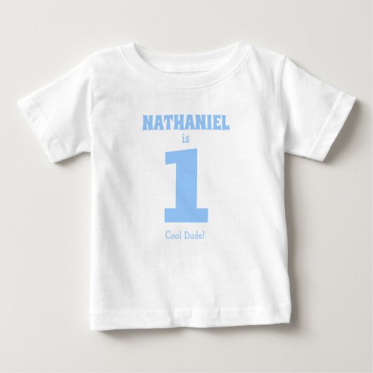 T-shirt Pour Bébé Amusant bébé garçon premier anniversaire avec nom (Devant)