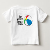 T-shirt Pour Bébé Amusant The Cutest Beach Bum avec Beach Ball (Dos)