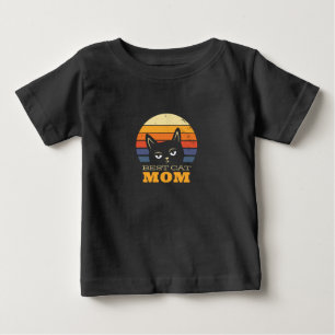 T-shirt Pour Bébé Amusante maman de chat noir