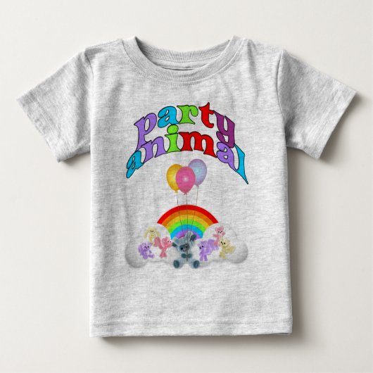 T-shirt Pour Bébé Amusement animal de fête (Devant)