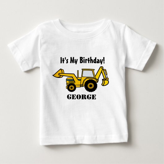 T-shirt Pour Bébé Amusement de construction / Backhoe (Devant)