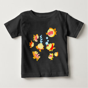 T-shirt Pour Bébé Amusez-vous dans la bande dessinée Fish Tank Baby 