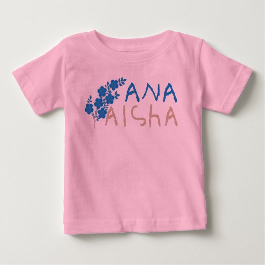 T-SHIRT POUR BÉBÉ ANA AISHA. (Devant)