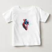 T-shirt Pour Bébé Anatomical Heart with EKG – Medical Art Design (Devant)