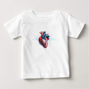 T-shirt Pour Bébé Anatomical Heart with EKG – Medical Art Design