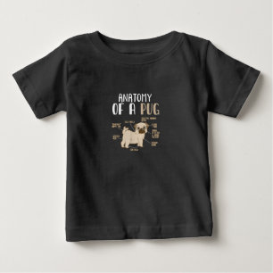 T-shirt Pour Bébé Anatomie D'Une race Carlin Chien Animaux De Compag