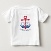 T-shirt Pour Bébé Ancrage nautique baleines bleues petit marin (Dos)