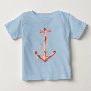 T-shirt Pour Bébé Ancre d'aquarelle orange
