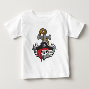 T-shirt Pour Bébé Ancre du crâne pirate