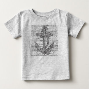 T-shirt Pour Bébé Ancre et corde de style