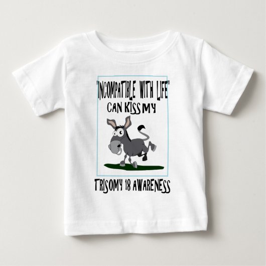 T-shirt Pour Bébé Âne de la trisomie 18 (Devant)