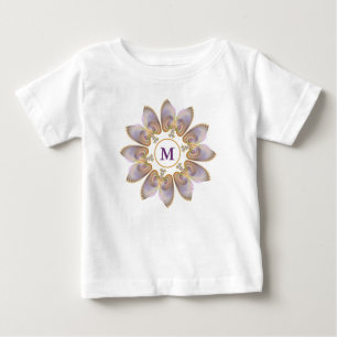T-shirt Pour Bébé Ange Abstraite ailes Mandala Monogramme fractal