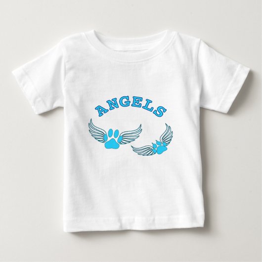T-shirt Pour Bébé Angel Pis Animaux En Bleu (Devant)