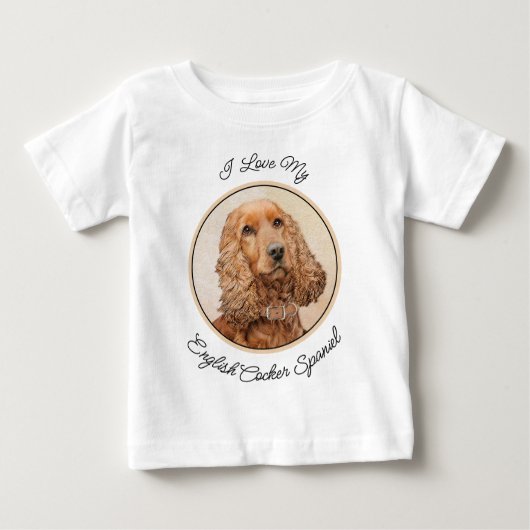 T-shirt Pour Bébé Anglais Cocker Peinture Espagnole - Art Chien orig (Devant)