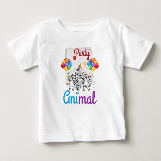 T-shirt Pour Bébé Animal Tee de première partie du bébé (Devant)