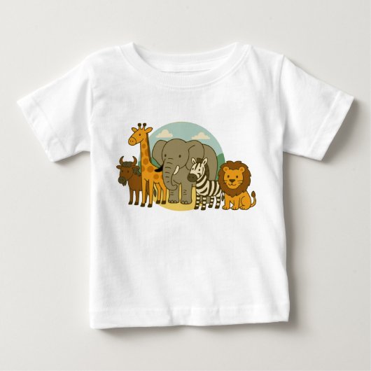 T-shirt Pour Bébé Animals Safari  (Devant)