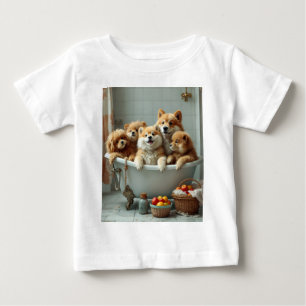 T-shirt Pour Bébé Animaux amusants dans la baignoire