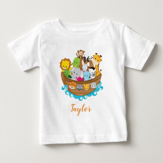 T-shirt Pour Bébé Animaux d'arche de Cute Noah (Devant)