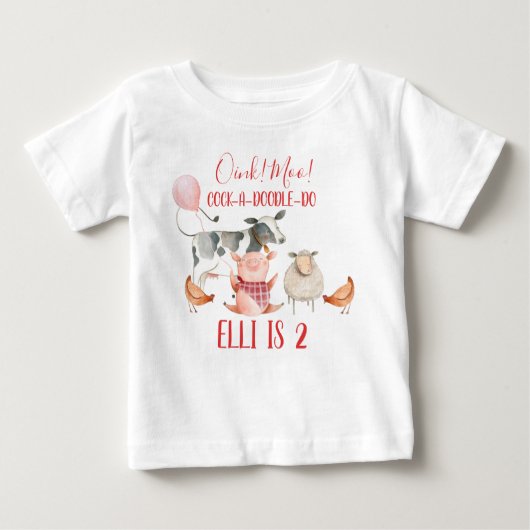 T-shirt Pour Bébé Animaux de ferme (Devant)