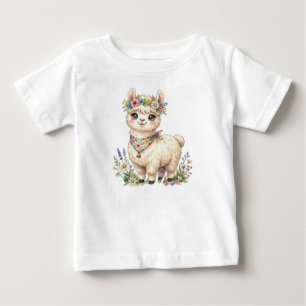 T-shirt Pour Bébé Animaux de ferme mignons-Alpaca