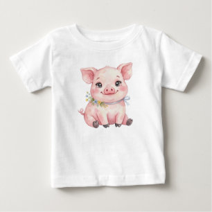 T-shirt Pour Bébé Animaux de ferme mignons - Cochon