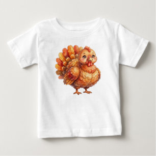 T-shirt Pour Bébé Animaux de ferme mignons-Dindon