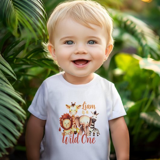 T-shirt Pour Bébé Animaux de la jungle mignons Sauvage un 1er annive