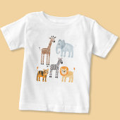 T-shirt Pour Bébé Animaux de safari bébé mignons aquarelle