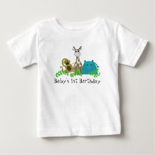 T-shirt Pour Bébé Animaux de zoo 1er anniversaire de bébé