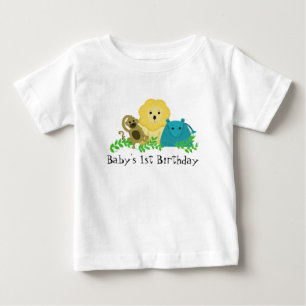 T-shirt Pour Bébé Animaux de zoo 1er anniversaire de bébé