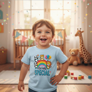T-shirt Pour Bébé Animaux Mignons Spécial Arc-en-Ciel Tout-Petit Nou