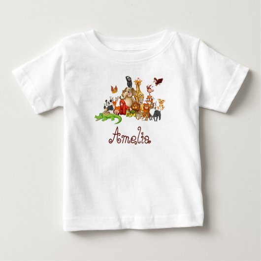 T-shirt Pour Bébé Animaux personnalisés de l'enfant (Devant)