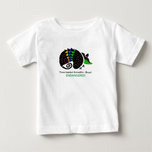 T-shirt Pour Bébé Animaux sauvages -ARMADILLO- Brésil - Animaux en v (Devant)