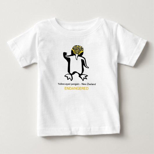 T-shirt Pour Bébé Animaux sauvages - PENGUIN aux yeux jaunes -Faune (Devant)