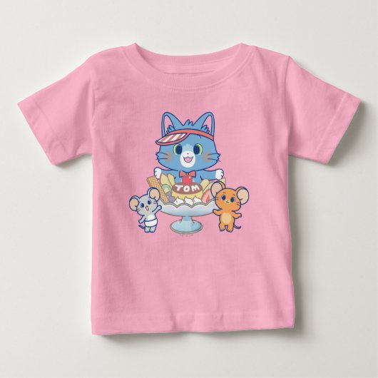 T-shirt Pour Bébé Anime Tom, Jerry et Tuffy Dessert Parlor (Devant)