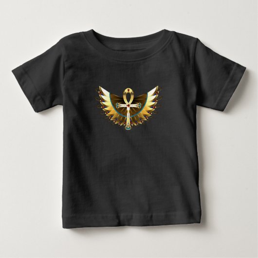 T-shirt Pour Bébé Ankh or avec ailes (Devant)