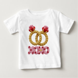 T-shirt Pour Bébé Anneaux de mariage tricotés Adorables XOXO Bébé
