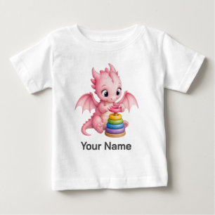 T-shirt Pour Bébé Anneaux empilables bébé dragon personnalisés Story