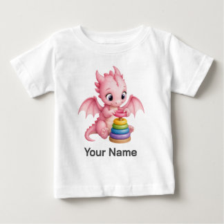 T-shirt Pour Bébé Anneaux empilables bébé dragon personnalisés Story