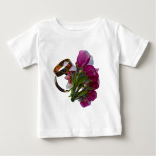 T-shirt Pour Bébé Anneaux et fleurs mariages