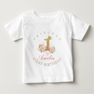 T-shirt Pour Bébé Anniversaire 1ère Princesse