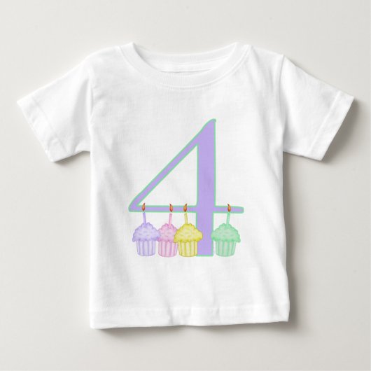 T-shirt Pour Bébé Anniversaire 4 ans (Devant)